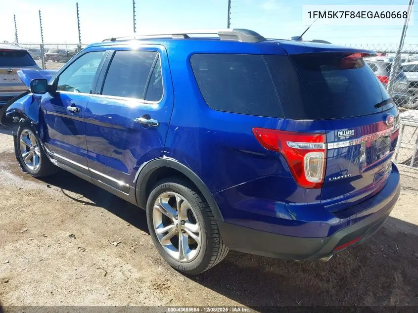 1FM5K7F84EGA60668 2014 Ford Explorer Limited