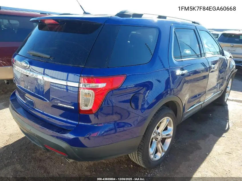1FM5K7F84EGA60668 2014 Ford Explorer Limited