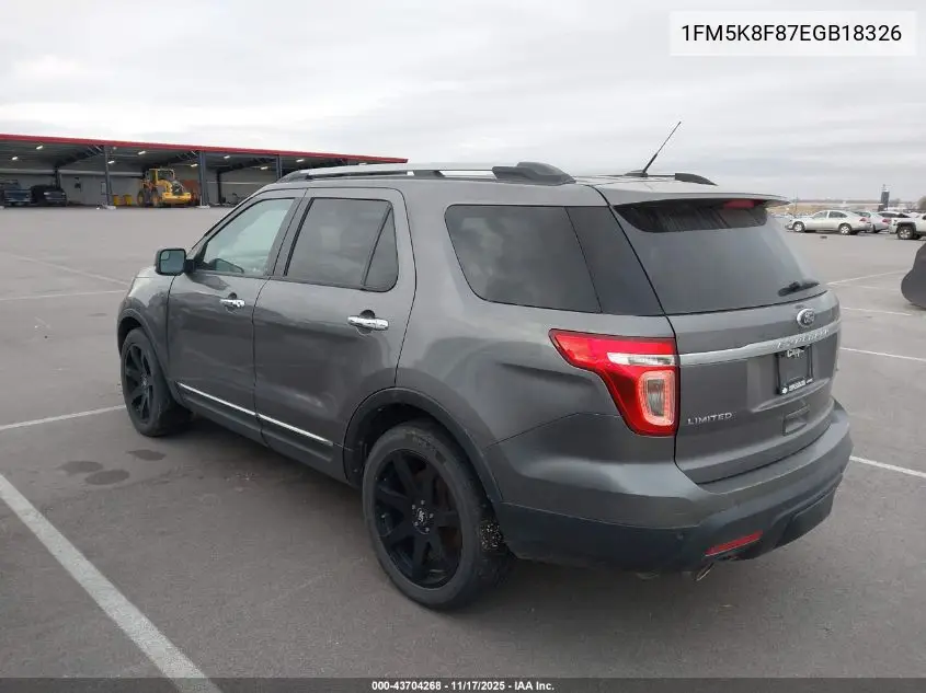 1FM5K8F87EGB18326 2014 Ford Explorer Limited