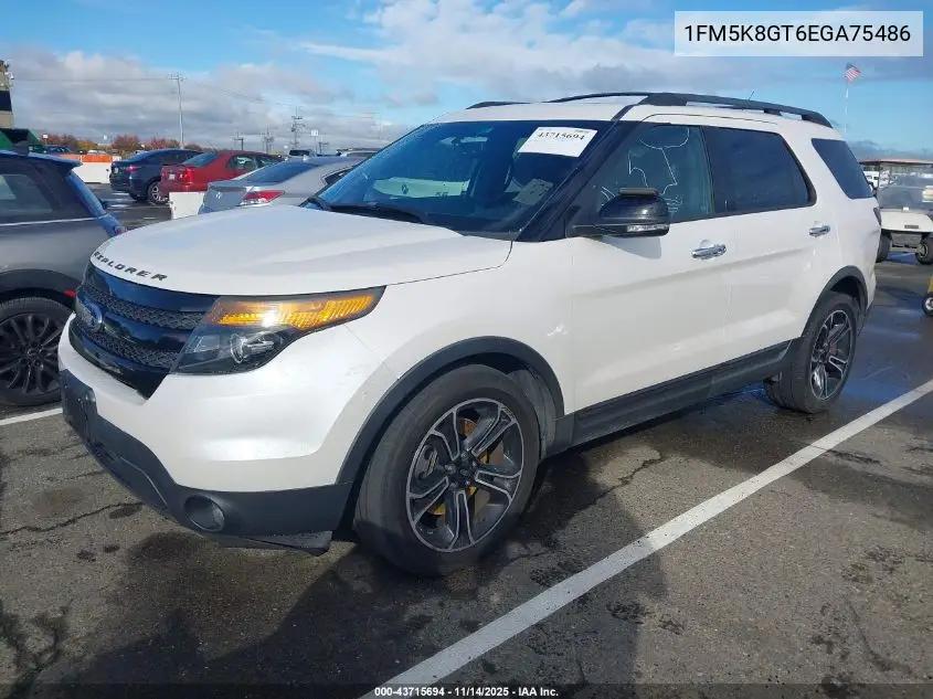1FM5K8GT6EGA75486 2014 Ford Explorer Sport