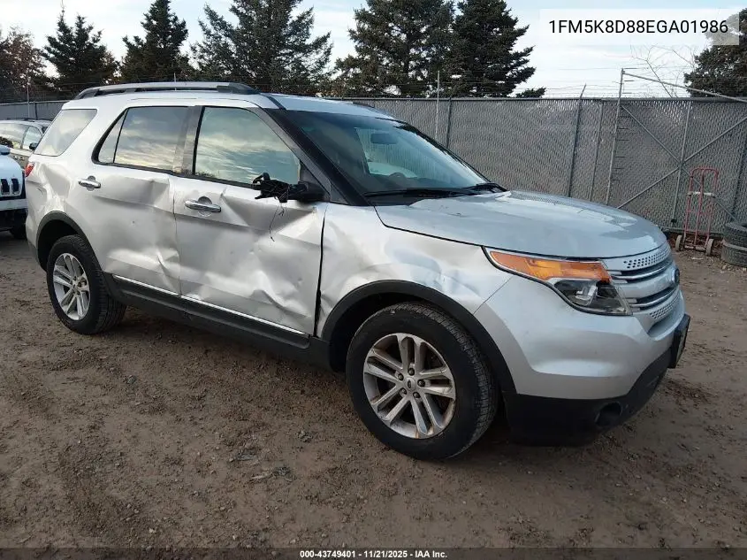 1FM5K8D88EGA01986 2014 Ford Explorer Xlt