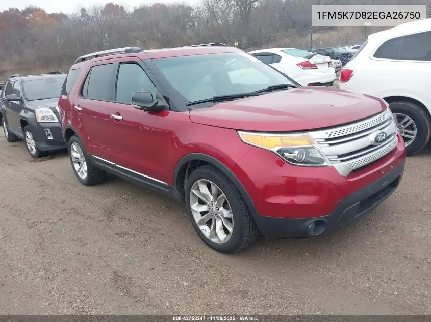 1FM5K7D82EGA26750 2014 Ford Explorer Xlt