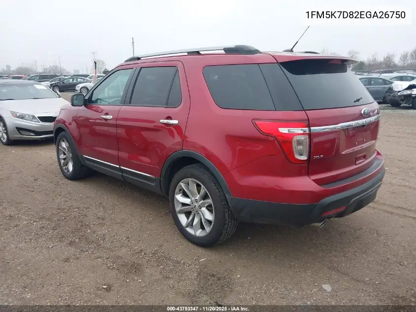1FM5K7D82EGA26750 2014 Ford Explorer Xlt