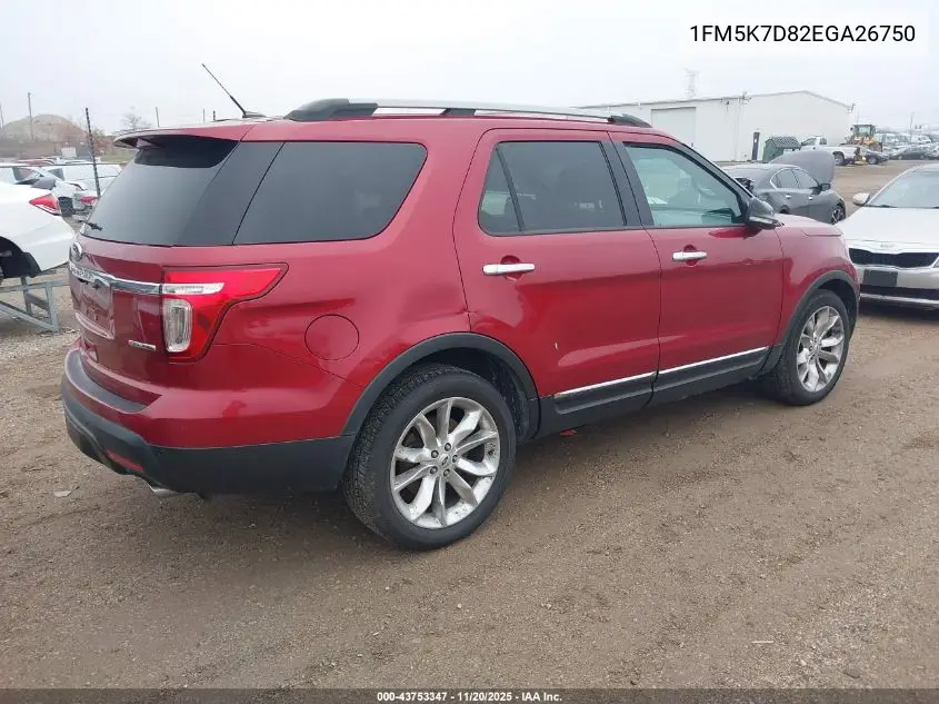 1FM5K7D82EGA26750 2014 Ford Explorer Xlt