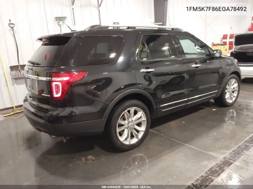 1FM5K7F86EGA78492 2014 Ford Explorer Limited