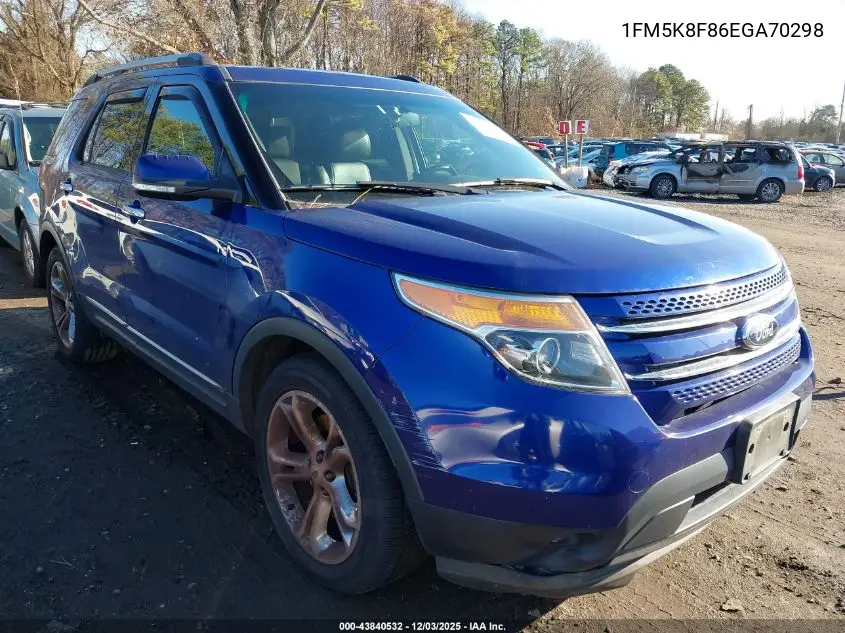 1FM5K8F86EGA70298 2014 Ford Explorer Limited