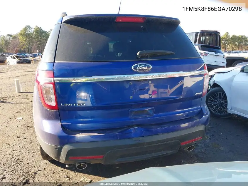 1FM5K8F86EGA70298 2014 Ford Explorer Limited