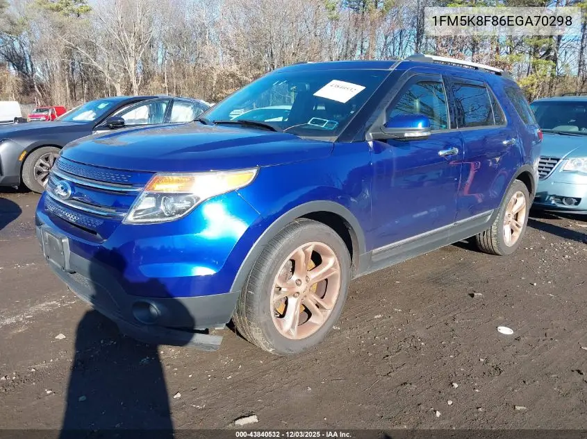1FM5K8F86EGA70298 2014 Ford Explorer Limited
