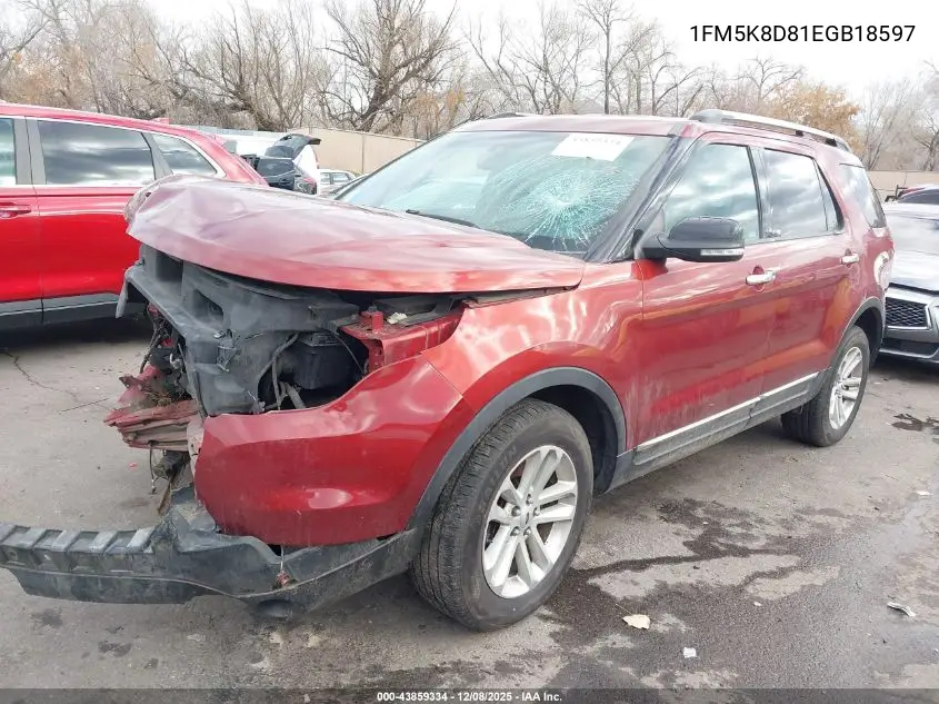 1FM5K8D81EGB18597 2014 Ford Explorer Xlt