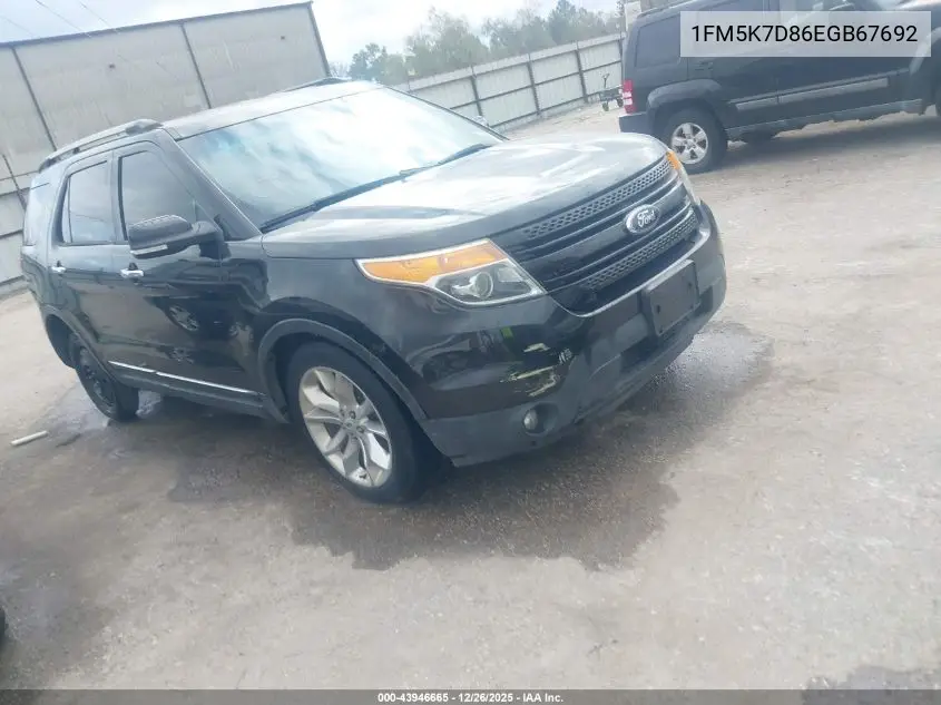 1FM5K7D86EGB67692 2014 Ford Explorer Xlt