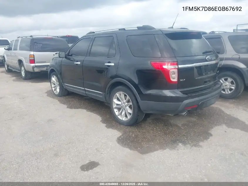 1FM5K7D86EGB67692 2014 Ford Explorer Xlt