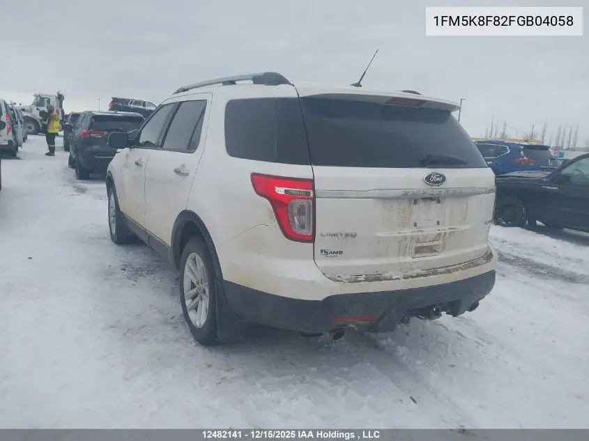 1FM5K8F82FGB04058 2015 Ford Explorer Limited