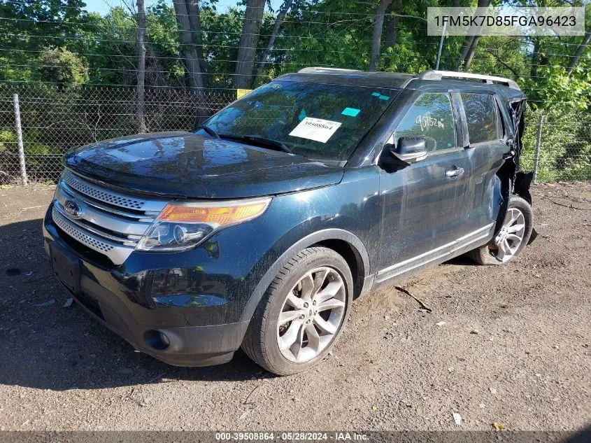 1FM5K7D85FGA96423 2015 Ford Explorer Xlt