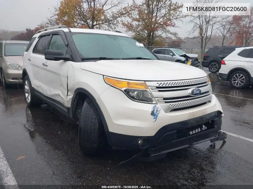 1FM5K8D81FGC20600 2015 Ford Explorer Xlt