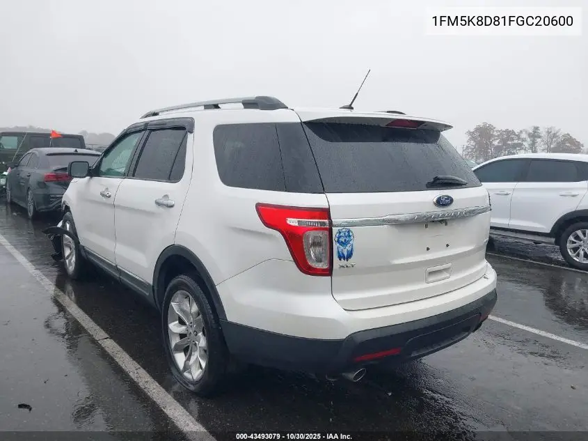 1FM5K8D81FGC20600 2015 Ford Explorer Xlt