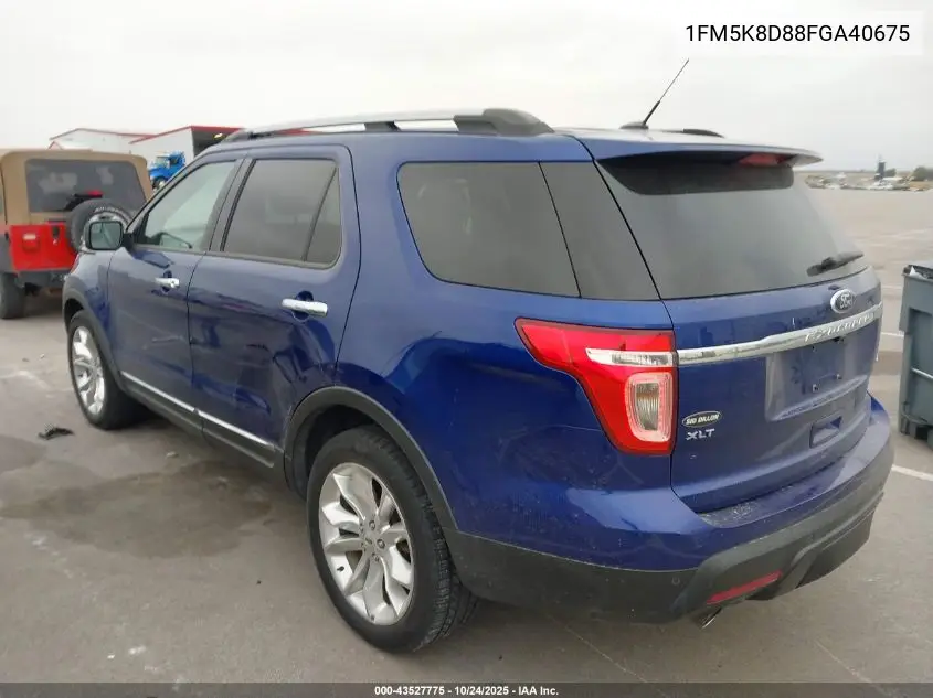 1FM5K8D88FGA40675 2015 Ford Explorer Xlt