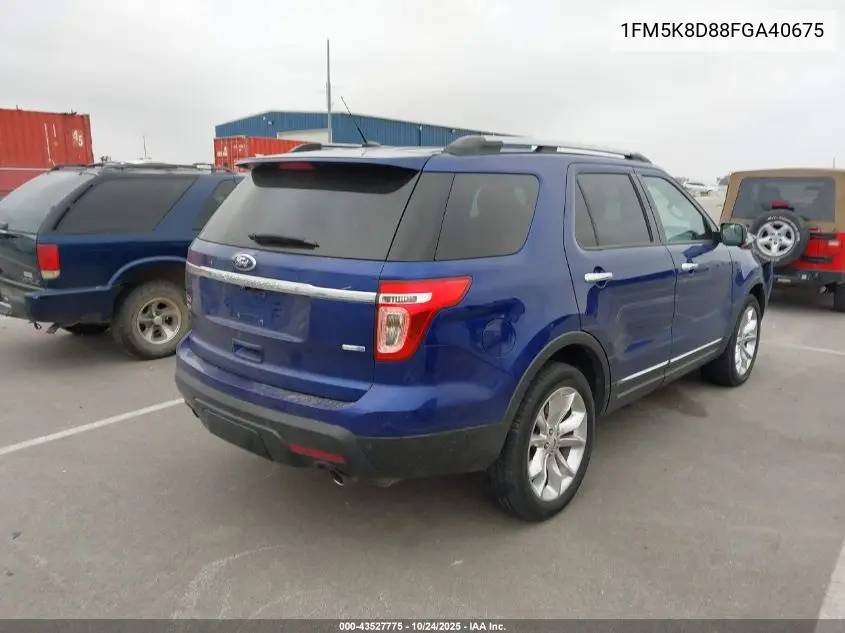 1FM5K8D88FGA40675 2015 Ford Explorer Xlt