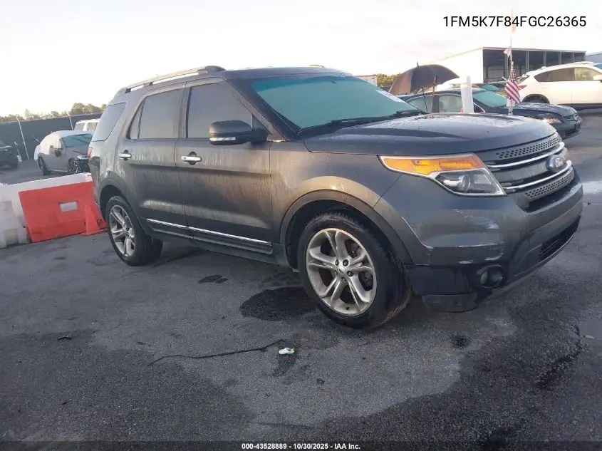 1FM5K7F84FGC26365 2015 Ford Explorer Limited
