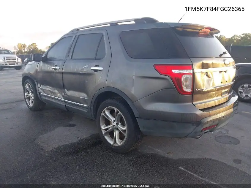 1FM5K7F84FGC26365 2015 Ford Explorer Limited