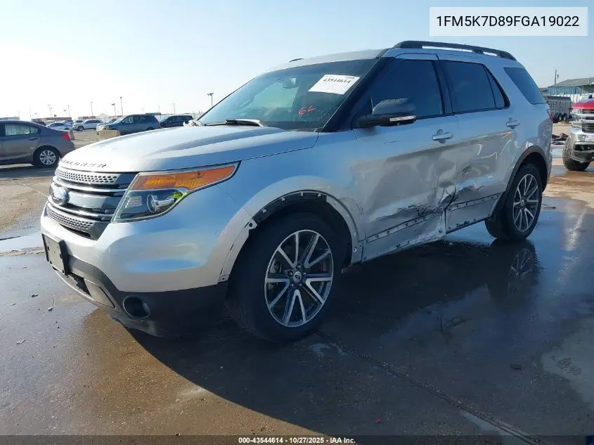 1FM5K7D89FGA19022 2015 Ford Explorer Xlt