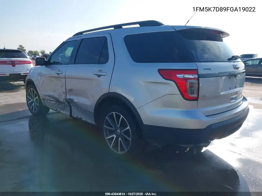 1FM5K7D89FGA19022 2015 Ford Explorer Xlt