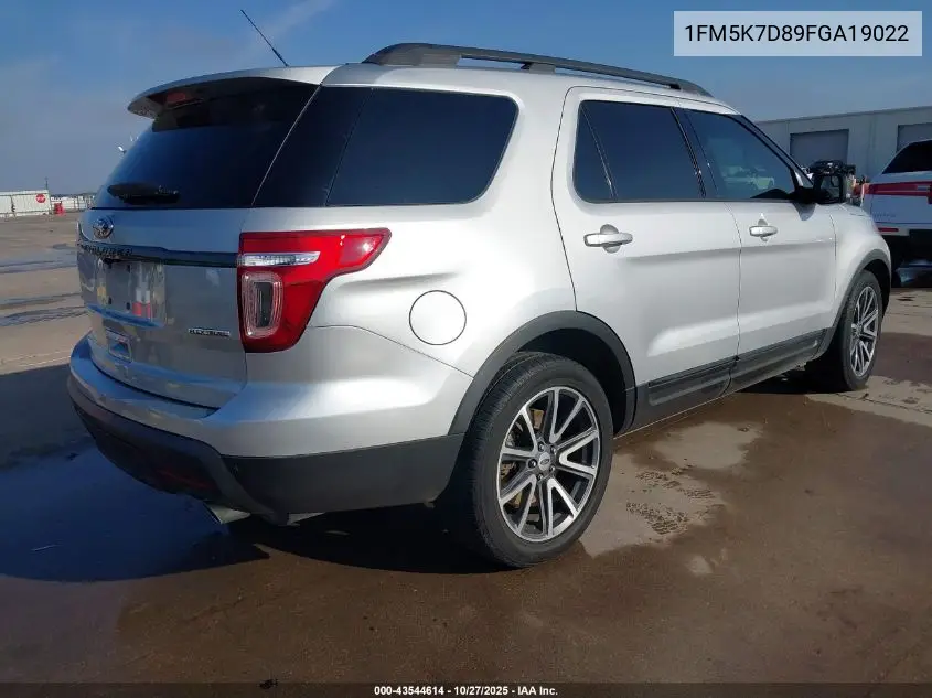1FM5K7D89FGA19022 2015 Ford Explorer Xlt