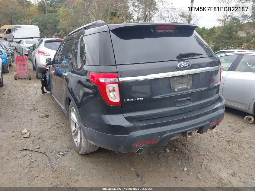 1FM5K7F81FGB22187 2015 Ford Explorer Limited