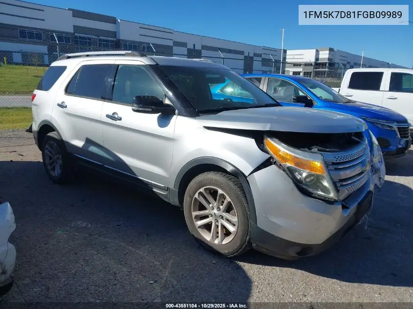 1FM5K7D81FGB09989 2015 Ford Explorer Xlt