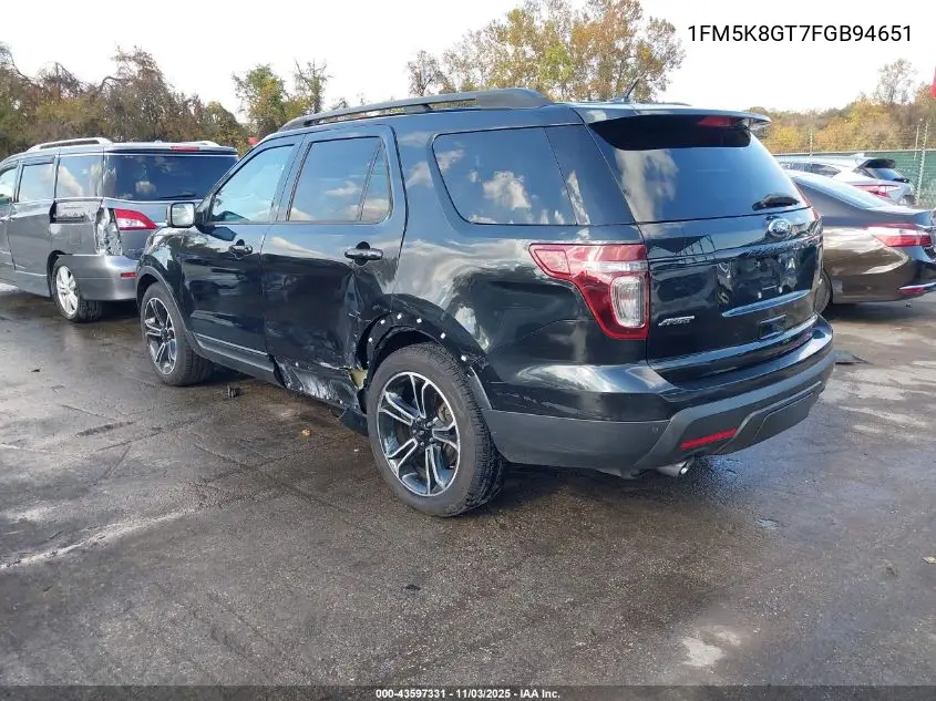 1FM5K8GT7FGB94651 2015 Ford Explorer Sport