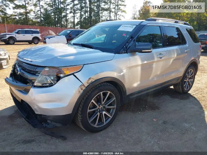 1FM5K7D85FGB01605 2015 Ford Explorer Xlt