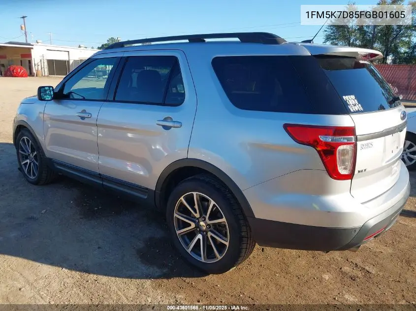 1FM5K7D85FGB01605 2015 Ford Explorer Xlt