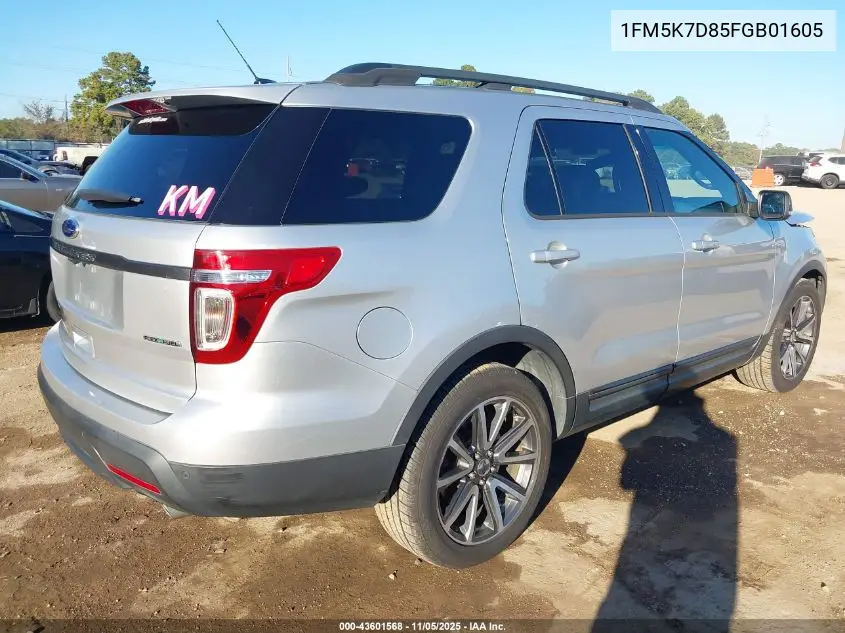 1FM5K7D85FGB01605 2015 Ford Explorer Xlt