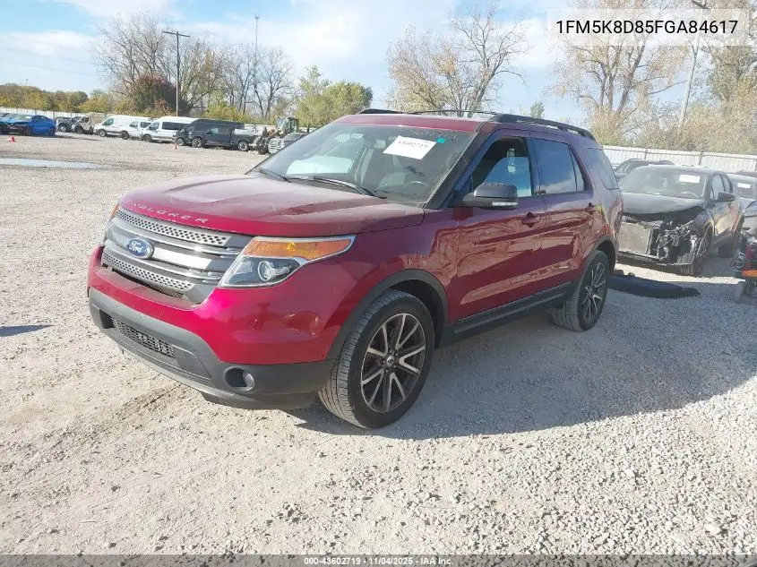 1FM5K8D85FGA84617 2015 Ford Explorer Xlt