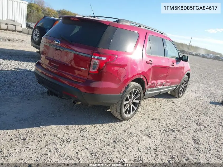 1FM5K8D85FGA84617 2015 Ford Explorer Xlt