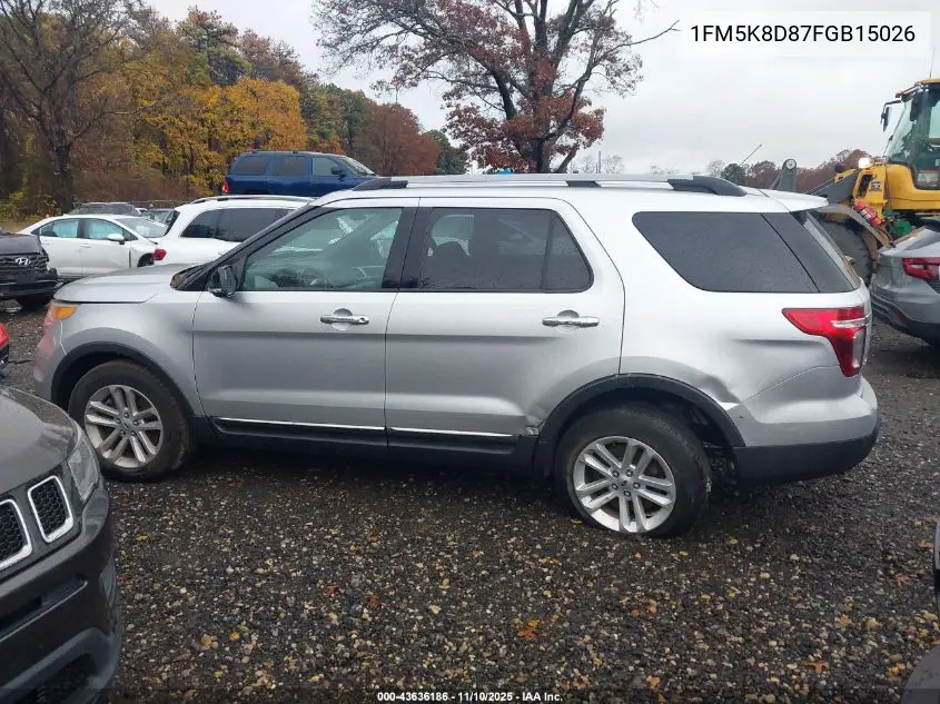 1FM5K8D87FGB15026 2015 Ford Explorer Xlt
