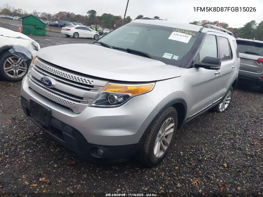 1FM5K8D87FGB15026 2015 Ford Explorer Xlt