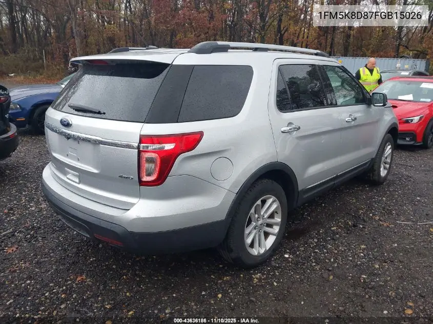 1FM5K8D87FGB15026 2015 Ford Explorer Xlt