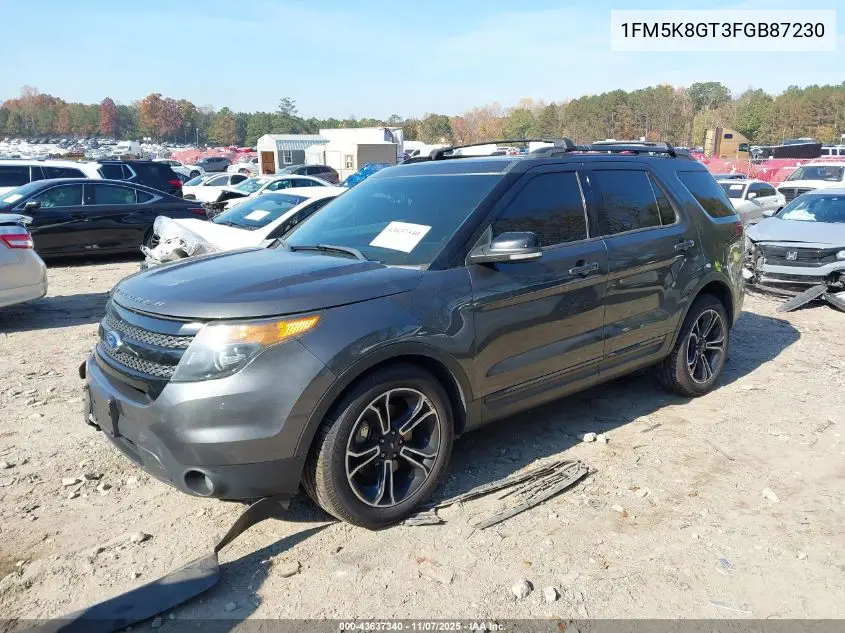 1FM5K8GT3FGB87230 2015 Ford Explorer Sport