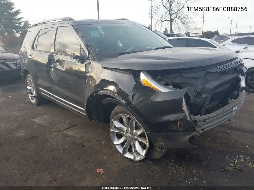 1FM5K8F86FGB88756 2015 Ford Explorer Limited