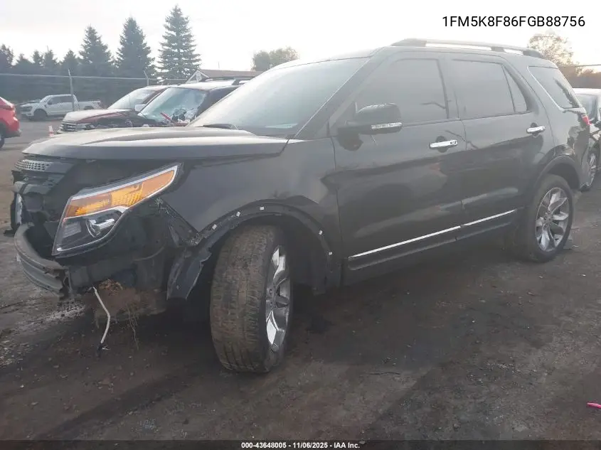 1FM5K8F86FGB88756 2015 Ford Explorer Limited