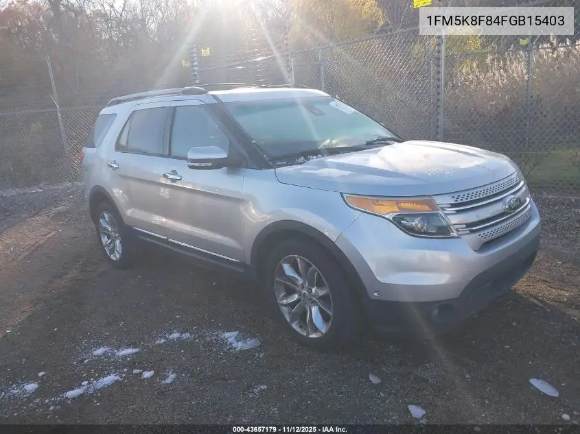 1FM5K8F84FGB15403 2015 Ford Explorer Limited