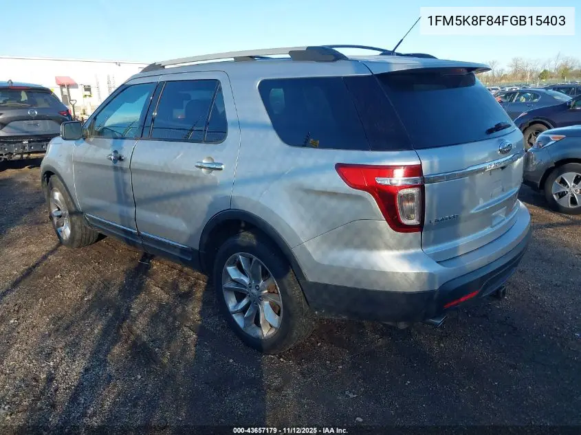 1FM5K8F84FGB15403 2015 Ford Explorer Limited