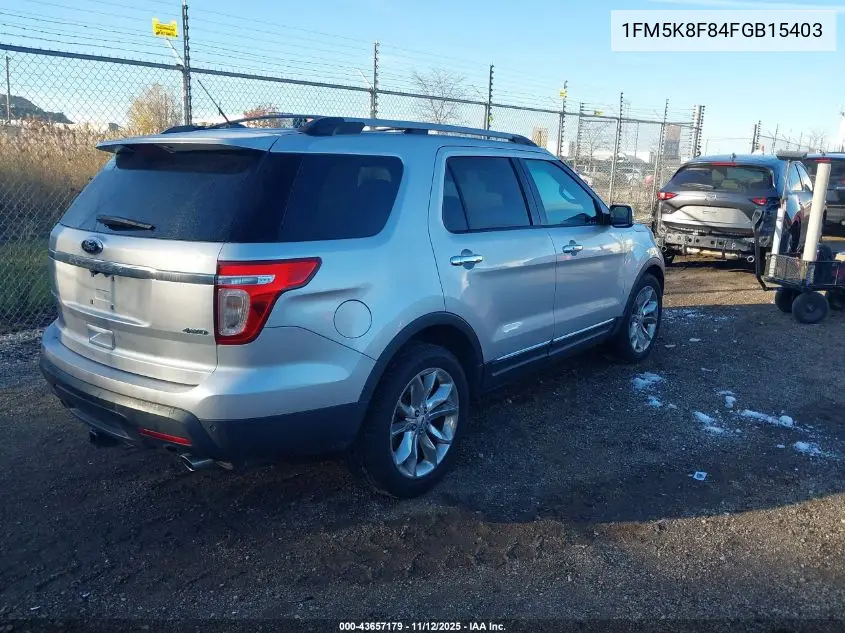 1FM5K8F84FGB15403 2015 Ford Explorer Limited