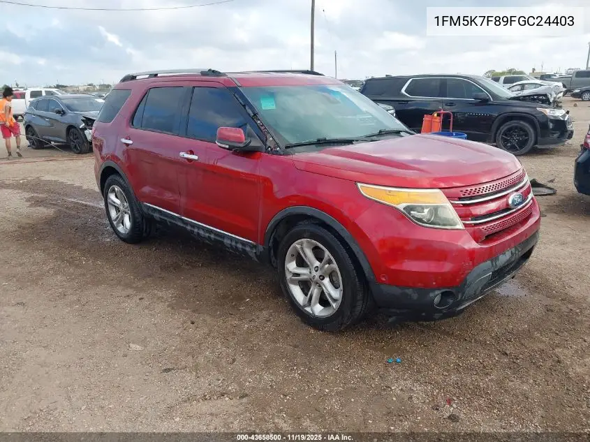 1FM5K7F89FGC24403 2015 Ford Explorer Limited