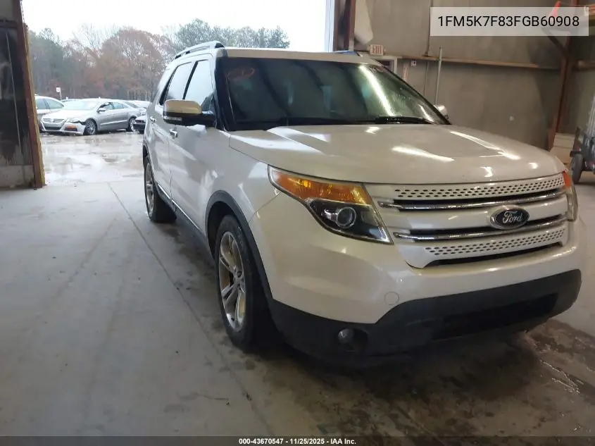 1FM5K7F83FGB60908 2015 Ford Explorer Limited