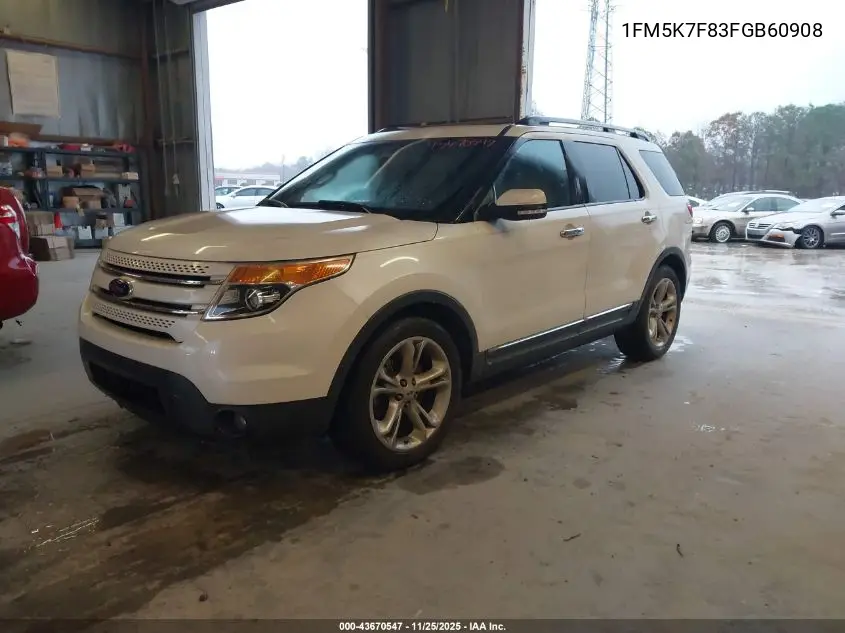 1FM5K7F83FGB60908 2015 Ford Explorer Limited