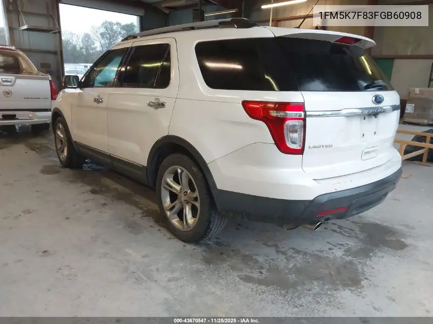1FM5K7F83FGB60908 2015 Ford Explorer Limited