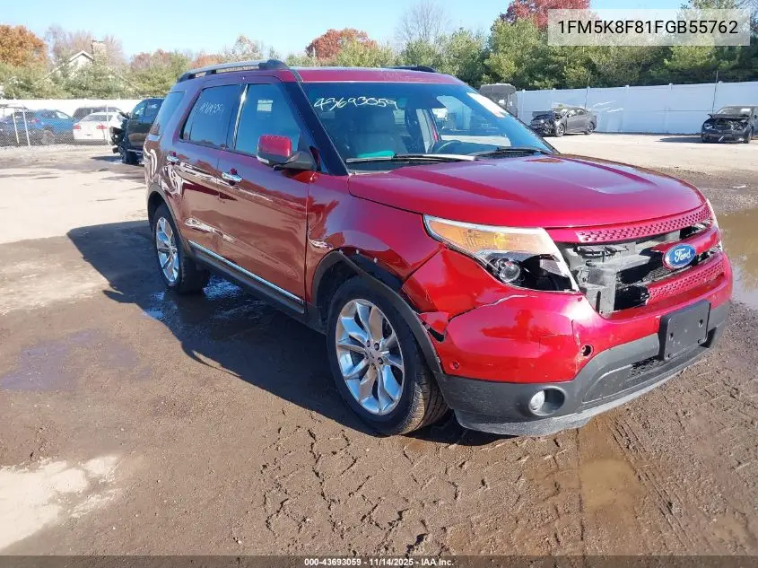 1FM5K8F81FGB55762 2015 Ford Explorer Limited