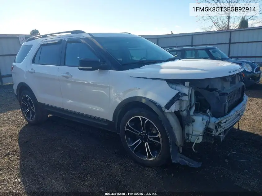 1FM5K8GT3FGB92914 2015 Ford Explorer Sport