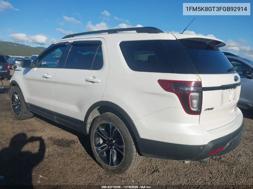 1FM5K8GT3FGB92914 2015 Ford Explorer Sport